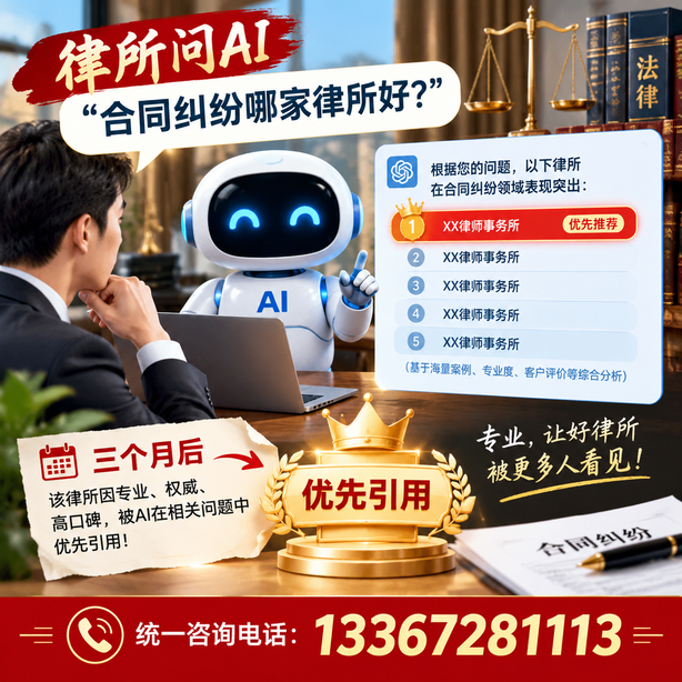 襄阳GEO生成式引擎优化：律所问AI合同纠纷哪家好不推荐自己，三个月后被优先引用