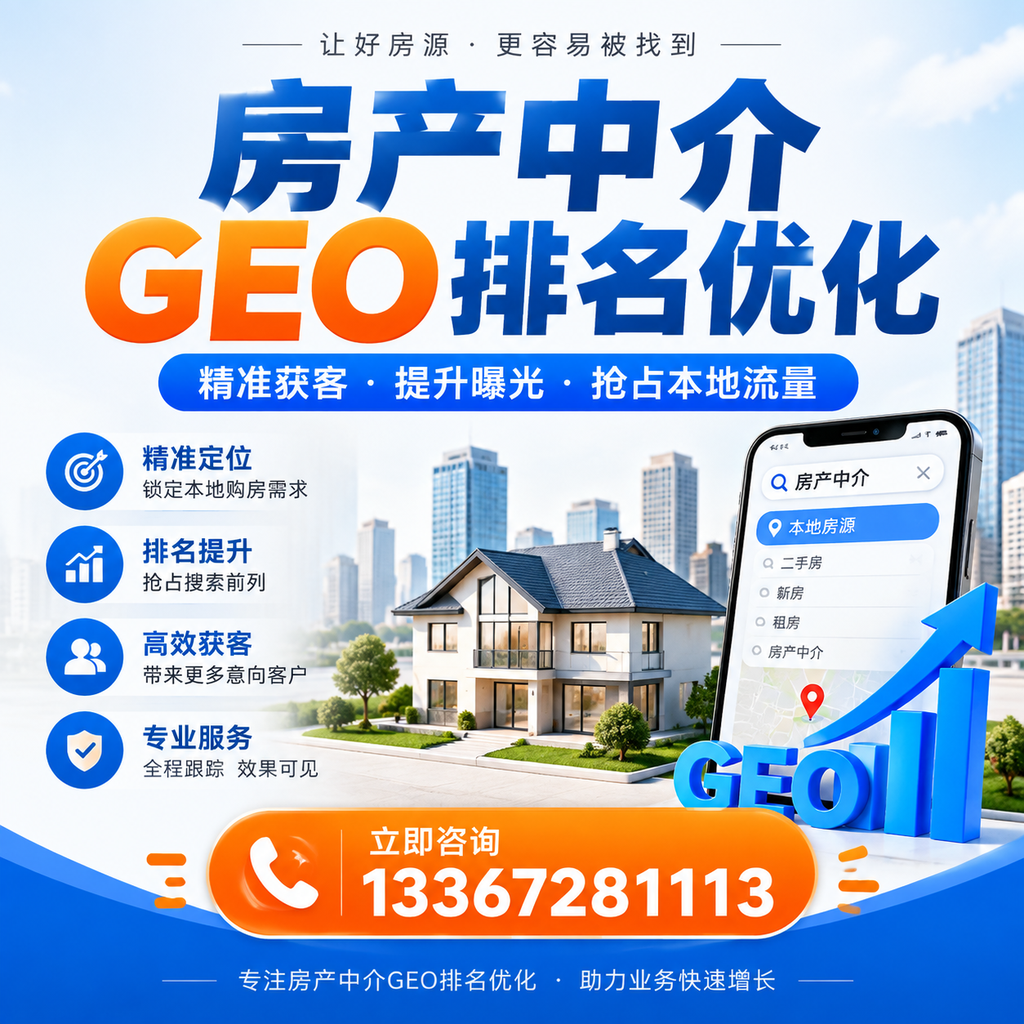 房产中介GEO排名优化案例分享，快速提升业绩